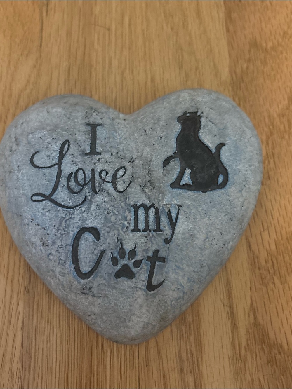 Heart-Shaped Stone Decor "I Love My Cat" Garden Stepping Outdoor